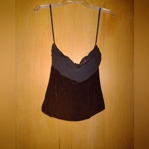 The Limited Black Silk and Velvet Bustier Size 6